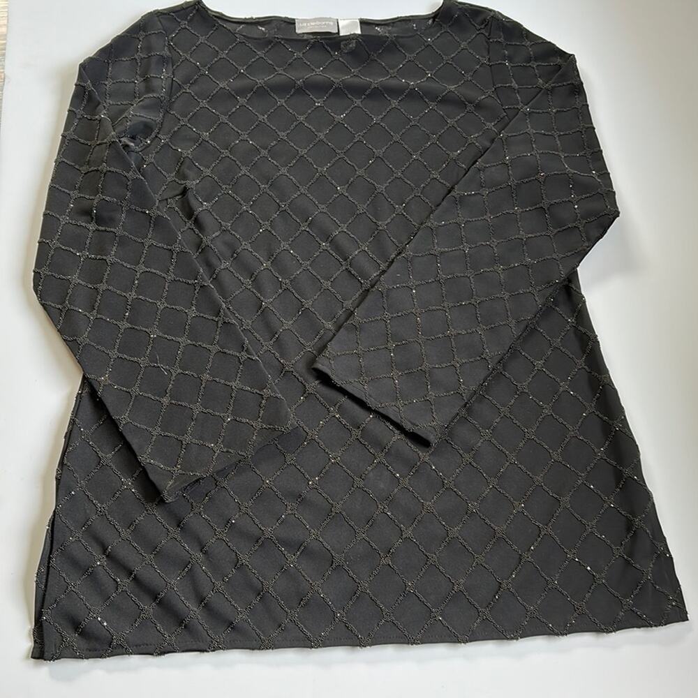 Liz Claiborne beaded black blouse medium
